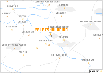 map of Yelets-Malanino