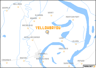 map of Yellow Bayou