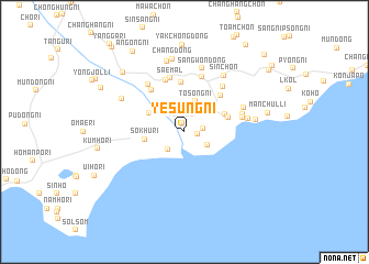 map of Yesŭng-ni