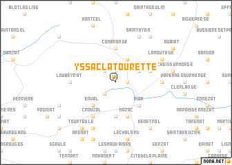 map of Yssac-la-Tourette