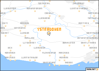 map of Ystradowen