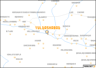 map of Yūldāshābād