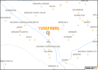 map of Yūsefābād