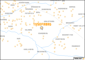 map of Yūsefābad