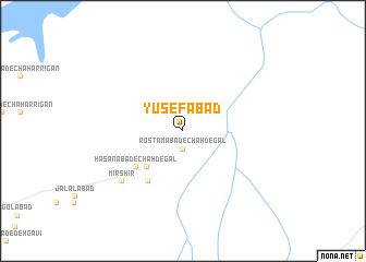 map of Yūsefābād