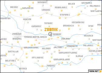 map of Žabnik