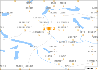 map of Żabno