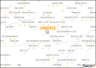 map of Zaborce