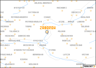 map of Zaborów