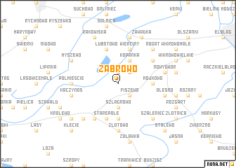 map of Ząbrowo