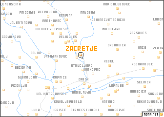 map of Začretje