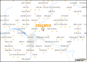 map of Zádubnie