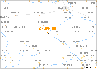 map of Žadvainai