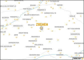 map of Zāgheh