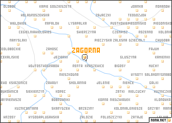 map of Zagórna