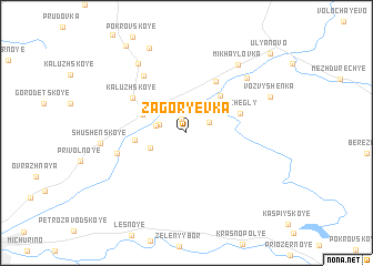 map of Zagorʼyevka