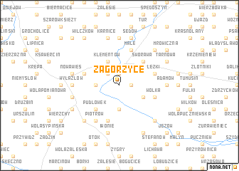 map of Zagórzyce