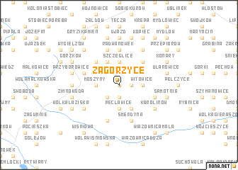 map of Zagórzyce