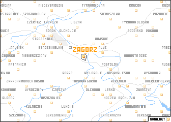 map of Zagórz