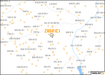 map of Žagrići