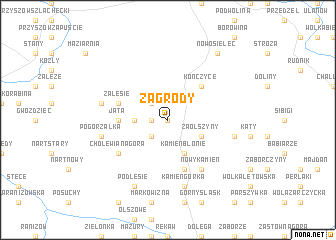 map of Zagrody