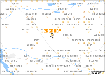 map of Zagrody