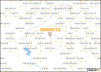 map of Zahorčice