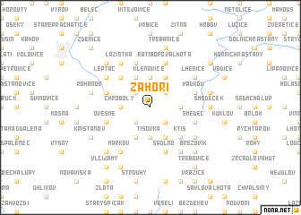 map of Záhoří