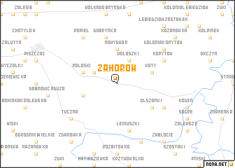 map of Zahorów