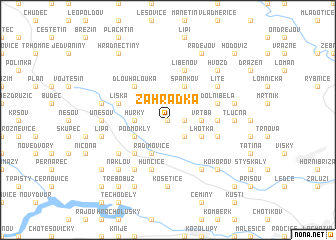 map of Zahrádka