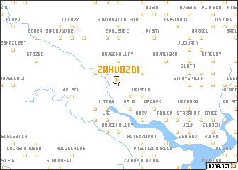 map of Záhvozdí