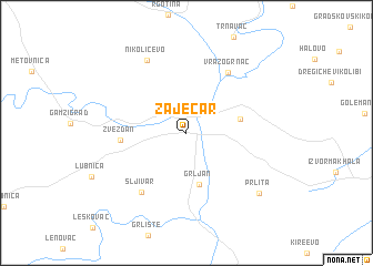 map of Zaječar