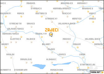 map of Zaječí