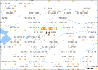 map of Žalakiai