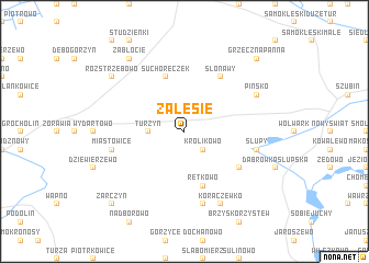 map of Zalesie