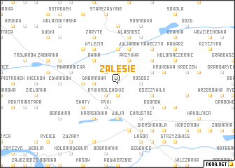 map of Zalesie