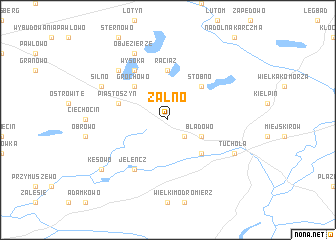 map of Żalno