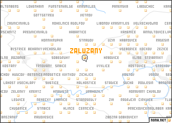 map of Zalužany