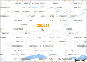 map of Załuże