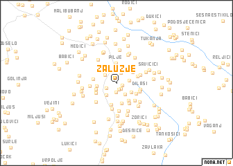 map of Zalužje