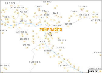 map of Zamenjača