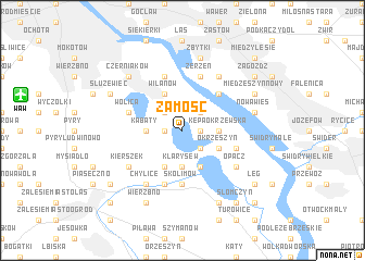 map of Zamość
