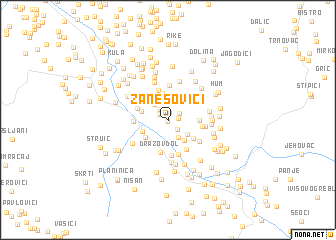 map of Zanesovići