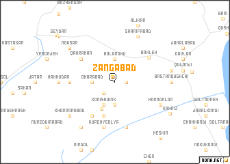 map of Zangābād