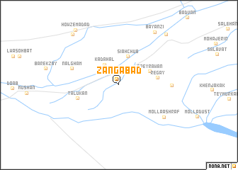 map of Zangābād