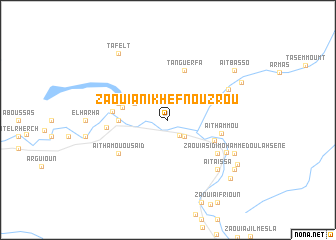 map of Zaouia nʼIkhef nʼOuzrou