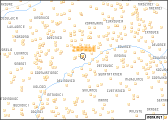 map of Zapađe