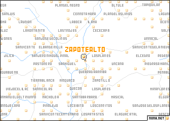 map of Zapote Alto