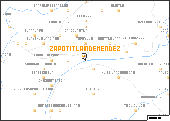 map of Zapotitlán de Méndez