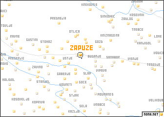 map of Žapuže